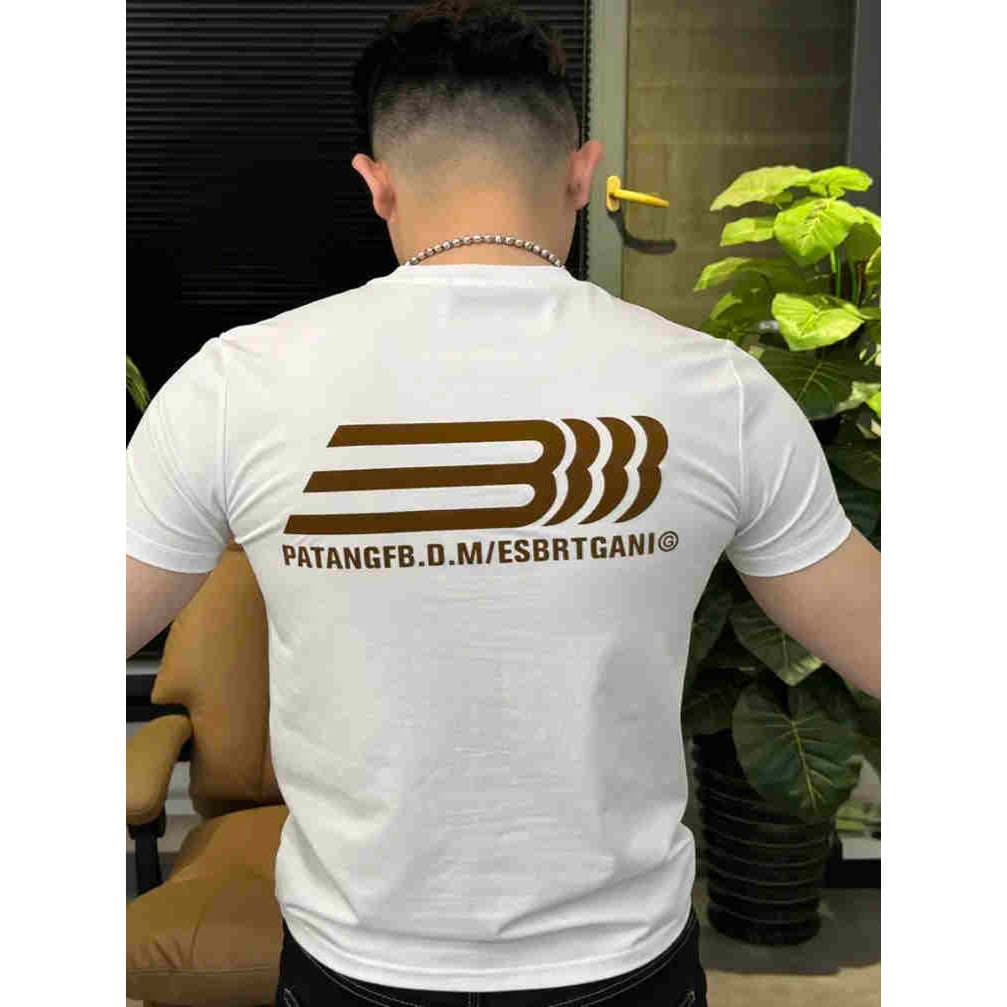 2025 simples fino-ajuste verão novo estilo masculino em torno do pescoço pulôver manga curta masculino All-match frente