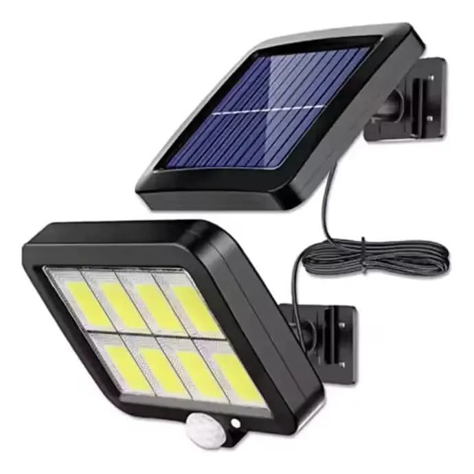 Luminária Solar de Parede 120 COB com Sensor de Movimento à Prova d'Água