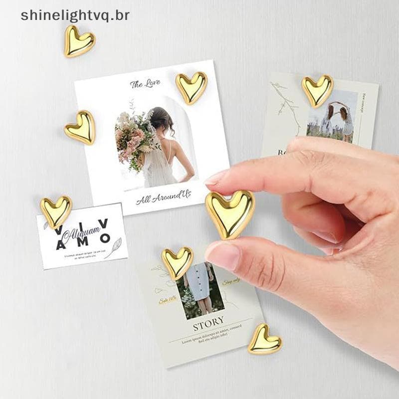 [shin] 10 Ímãs De Geladeira Em Formato De Coração , Magnéticos Para Quadros De Mensagens , Decorações De Câmeras , Decor