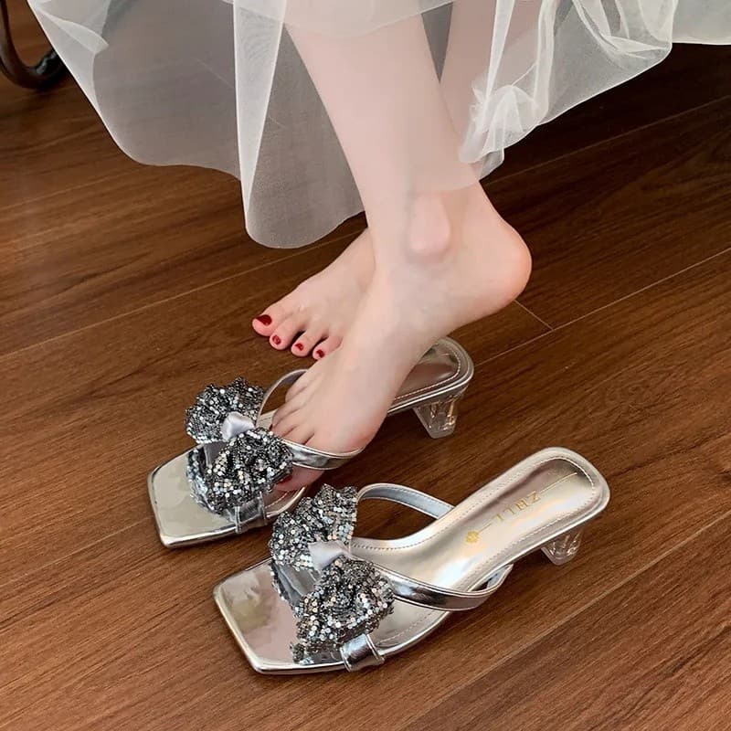 Casual Verão Wear Temperamento Salto Alto Para Sapatos Femininos Versáteis De Moda De Um Forro Mulher Elegante Confortáv