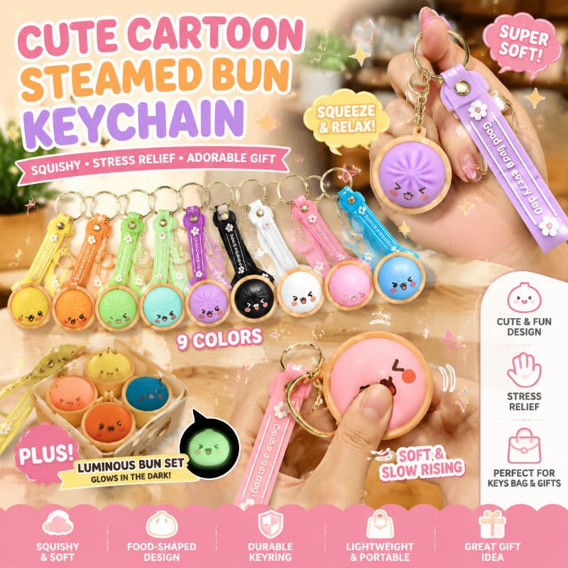 Kawaii Cozido No Vapor Pão Mole Chaveiro Bonito Dos Desenhos Animados Charme Pingente Com Alça Saco Acessórios Do Carro