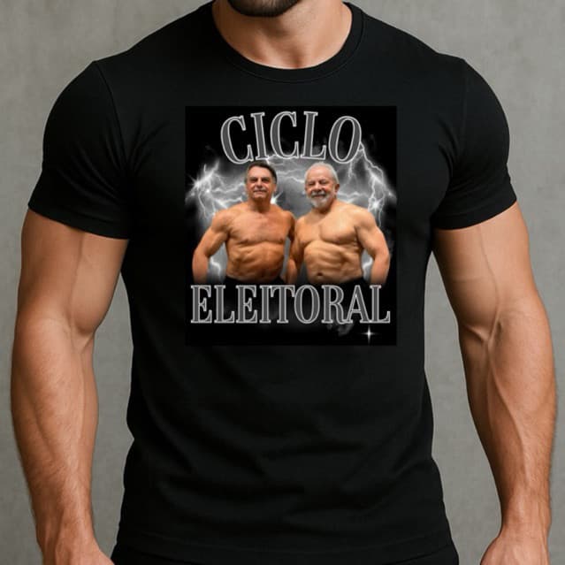 Camiseta Meme Academia Engraçada Ciclo Eleitoral Bolsonaro e Lula Presente Maromba