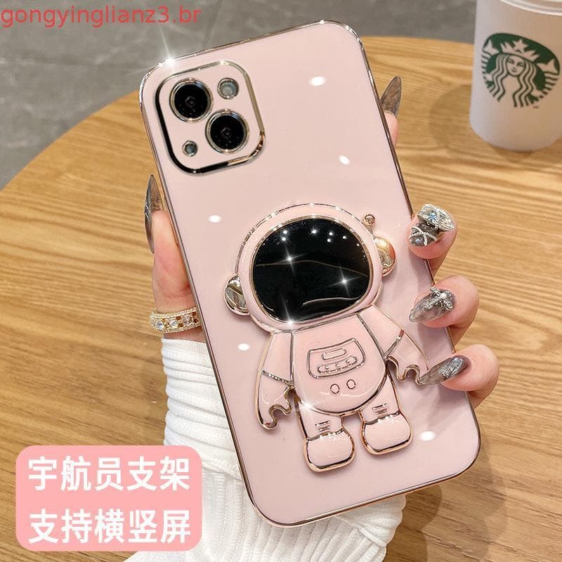 MODU Capa Design Para Samsung A02S M02S F02S A03S Luxo 3D Estéreo Suporte Astronauta Galvanizado De Celular Lisa Moda M