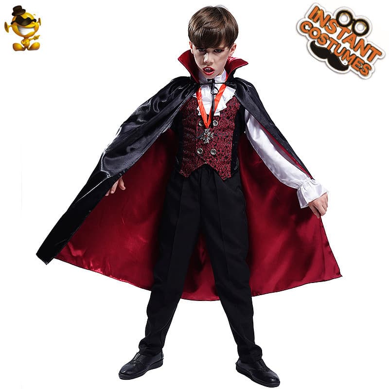Halloween crianças traje de vampiro masculino menino vampiro Role-Playing traje de desempenho de palco