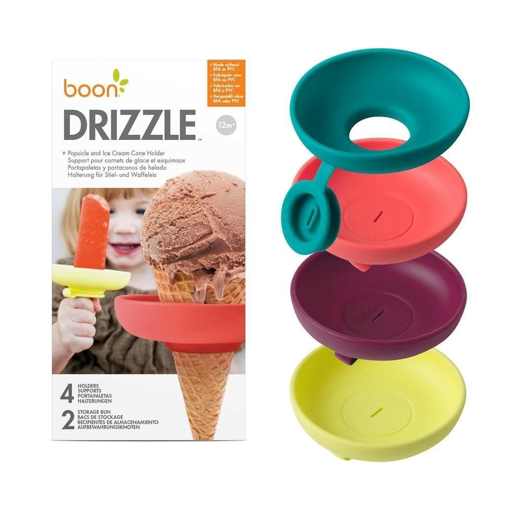 Suporte para Picolé Infantil BoonDrizzle - Inclui 2 Estojos Portáteis para Viagem - Corda Antivazamento para Picolés - S