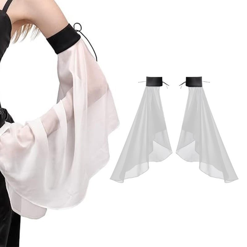 * Bispo Feminina Destacável Punhos Transparente Para Vestido Casamento Noiva Mangas Falsas Decorativa
