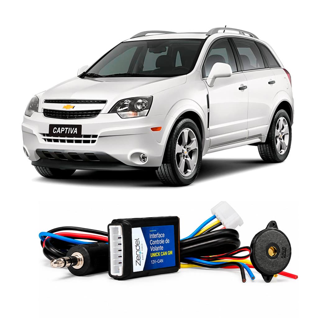 Interface de Volante Chevrolet Captiva 2008 até 2017 CAN Bus para Multimídia Universal com Buzzer