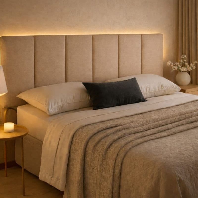 Cabeceira de cama Adesiva Aveludada Estofada 45x20 KIT COMPLETO ENVIO FULL