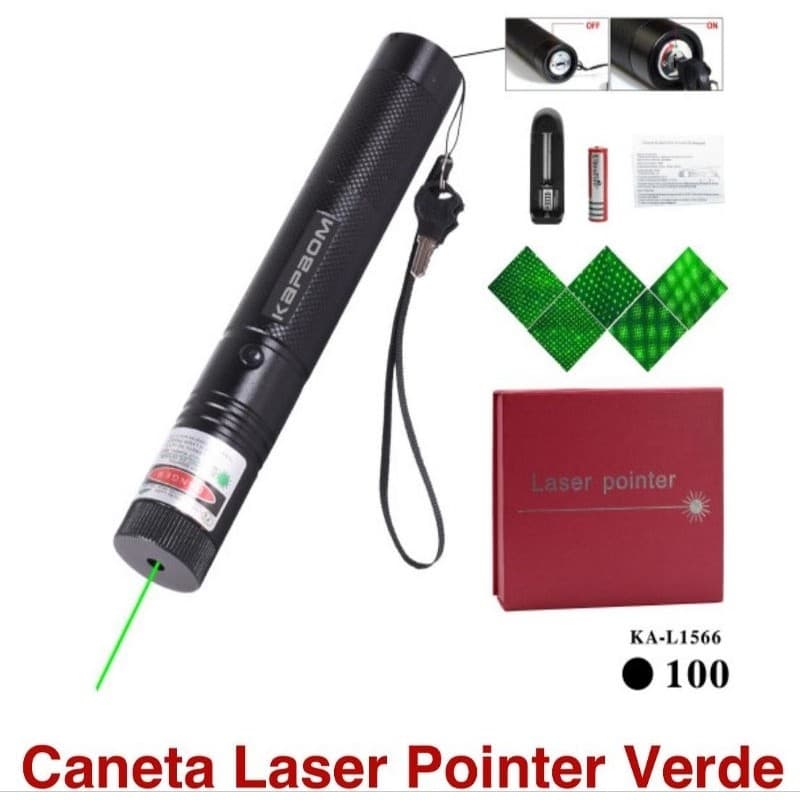 Laser Pointer Green 30km Verde Profissional Acende Fosforo KA1566