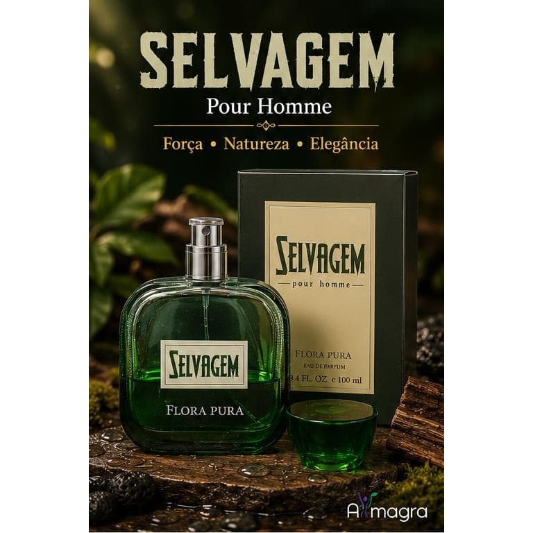 PERFUME SELVAGEM POUR HOMME – FLORA PURA | EAU DE PARFUM | ALTA FIXAÇÃO