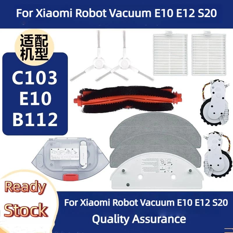 Para Xiaomi Robô Vácuo E10 E12 S20 C103 B112 Acessórios De Substituição Escova Principal Filtro Lateral Mop Pano Tanque
