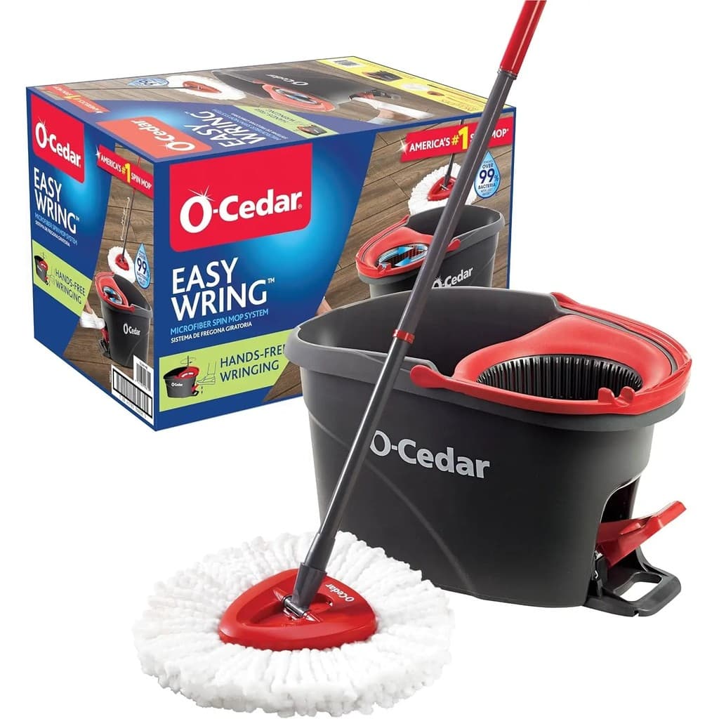 O-CedarEasyWringSpinMop & Balde | Removeover99 % De Bactérias SafeonAllHardFloors