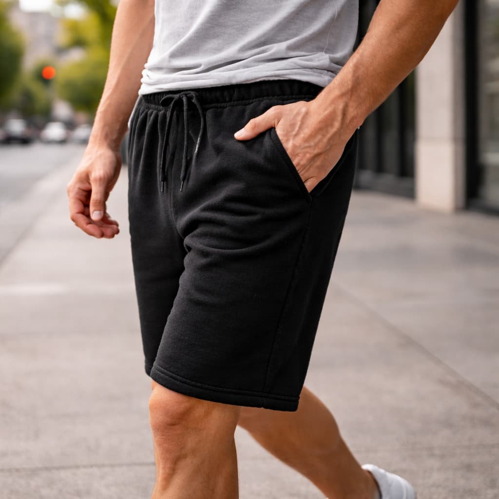 Bermuda Masculina Casual em Moletom, Short Premium com Bolso e Elástico para Academia