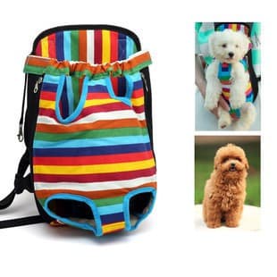 Mochila Respirável para Animais de Estimação - Material de Nylon Reforçado, Ajustável para Cães/Gatos Pequenos/Médios EM