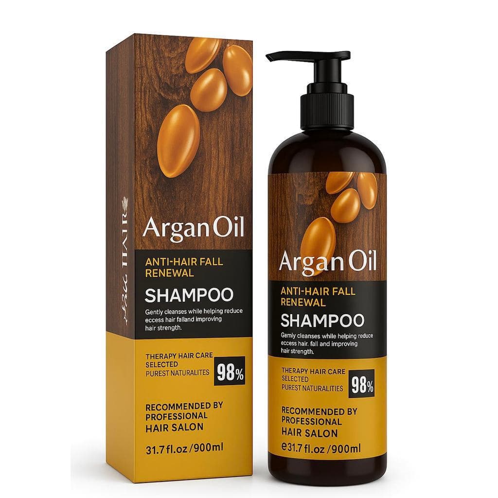 Shampoo de Óleo de Argan Marroquino Extra Grande de 900ml, Sem Sulfato, Cuidado Marroquino com Queratina, Adequado para