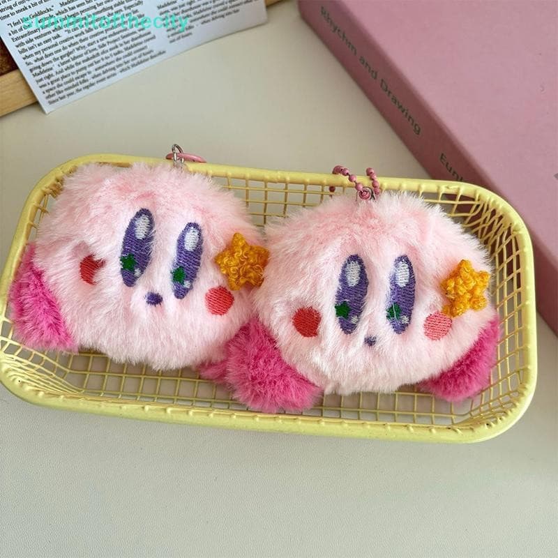 Youngmgsummtoftopcity Fofo Rosa Kirby Estrela Chaveiro Desenho Animado Boneca De Pelúcia Pingente Mochila Amuletos De Ca