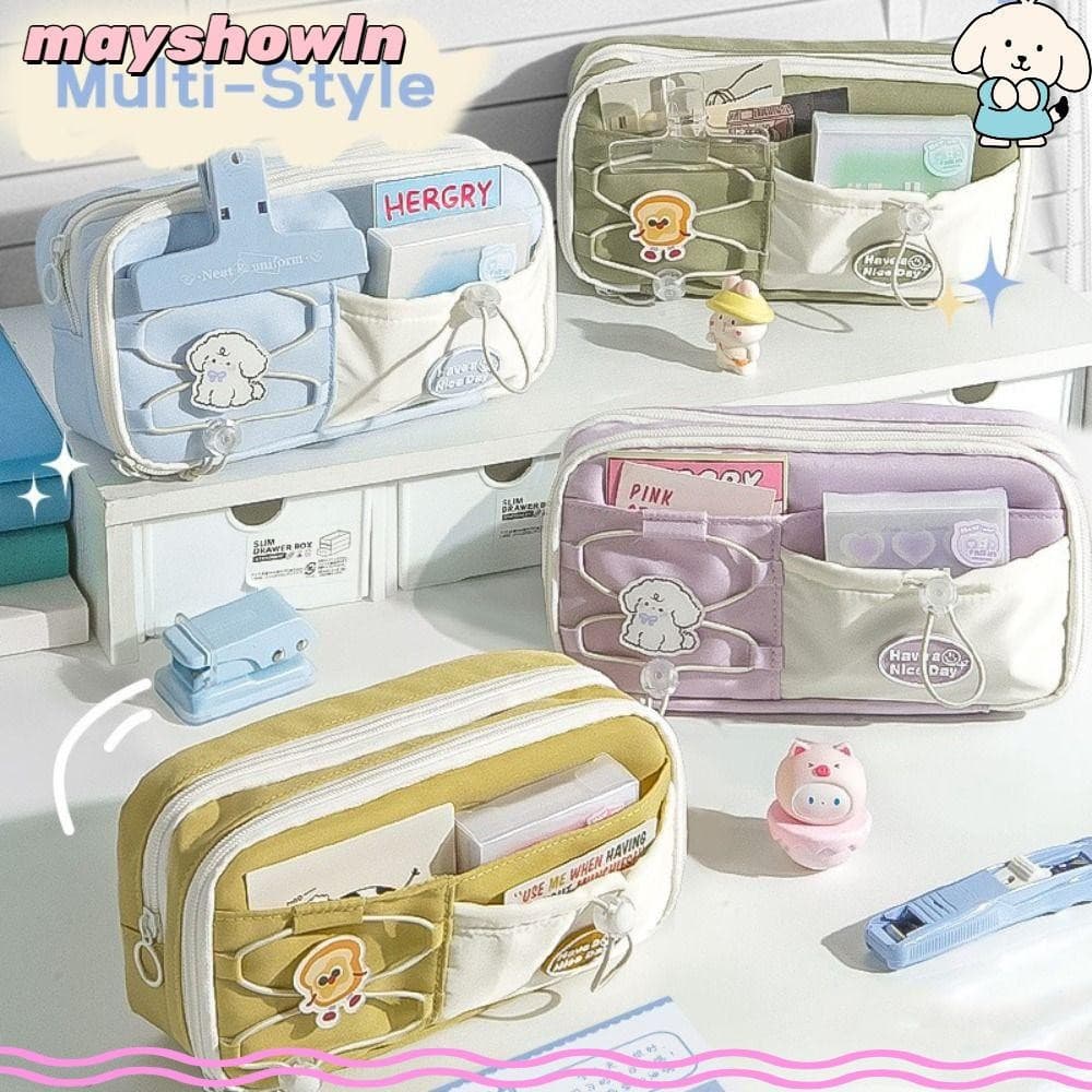 Bolsa Para Caneta MAYSHOWLN , Lápis De Grande Capacidade Com Design De Cordão , De Papelaria À Prova De Sujeira Multicam
