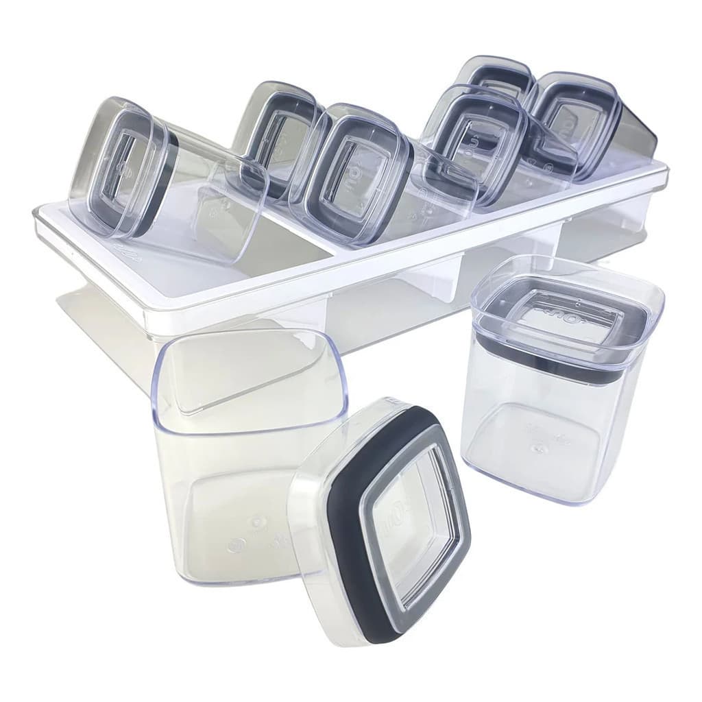 Organizador Porta Temperos De Gaveta Clear 9 Pçs