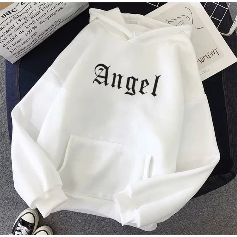 Moletom Feminino Angel Moletom Com bolso e Capuz Feminino Moletom Fofo146