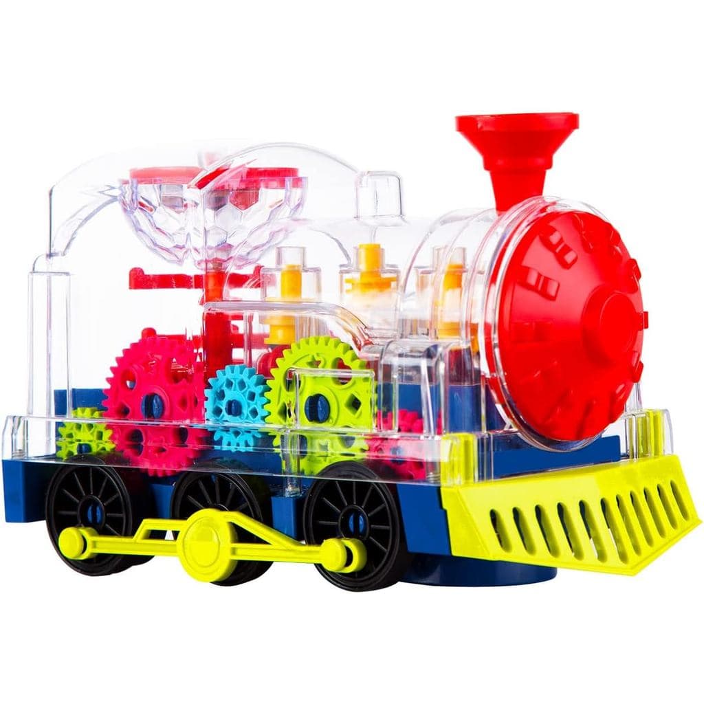Brinquedo de Trem Elétrico Transparente Berry President com Luzes Piscantes e Música, Funciona a Pilhas, com Ação de Bat