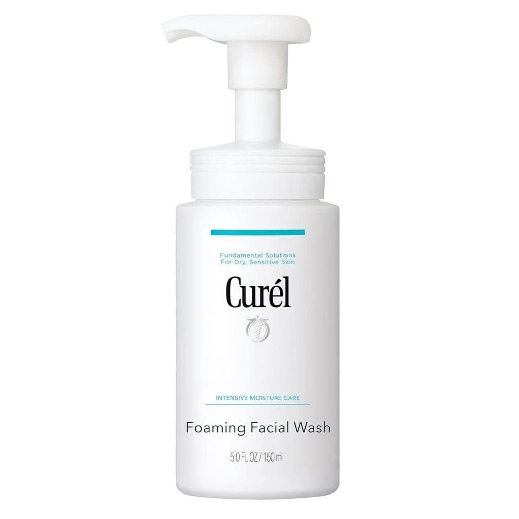 Curel Japanese Careing Facial Wash, Sabonete Facial para Pele Seca e Sensível, Limpa e Protege com Ceramidas, pH Balance