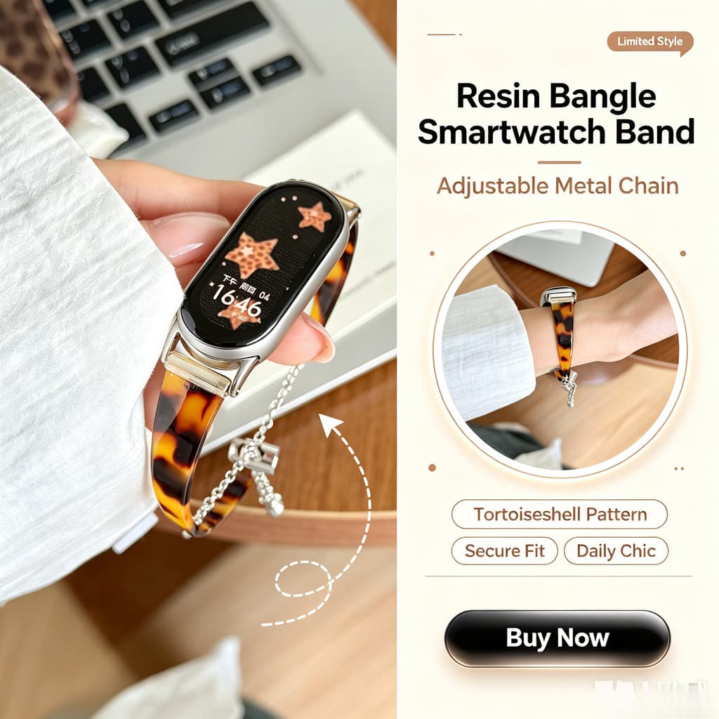 Pulseira De Resina Corrente De Metal Para Xiaomi NFC 11 10 9 8 Pro Tingimento Textura Cor Faixa Ajustável iwatch serise