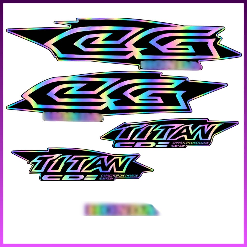 Kit de adesivos holográficos para Titan 1999 com brilho premium e acabamento personalizado