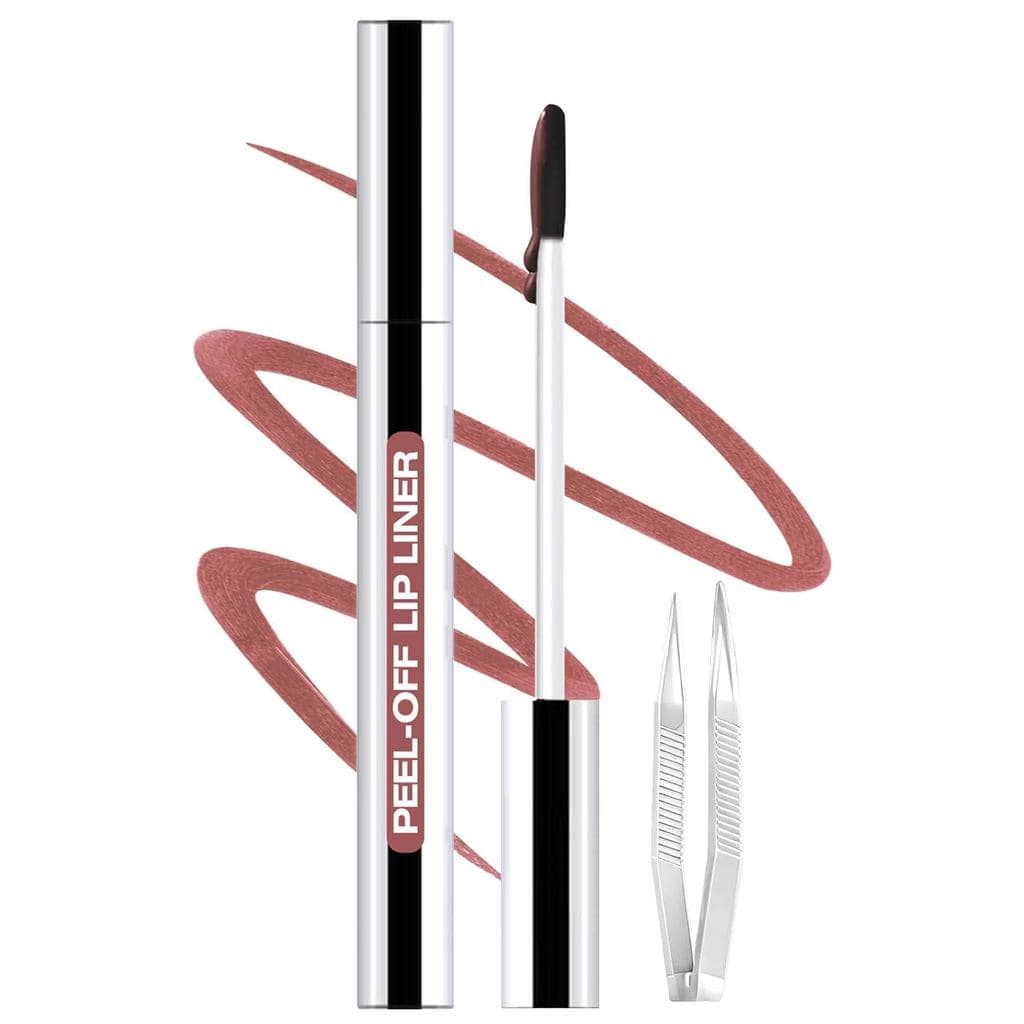 Delineador Labial Peel-Off com Pinça, Tinta Labial Matte de Longa Duração, Maquiagem Labial Altamente Pigmentada, À Prov