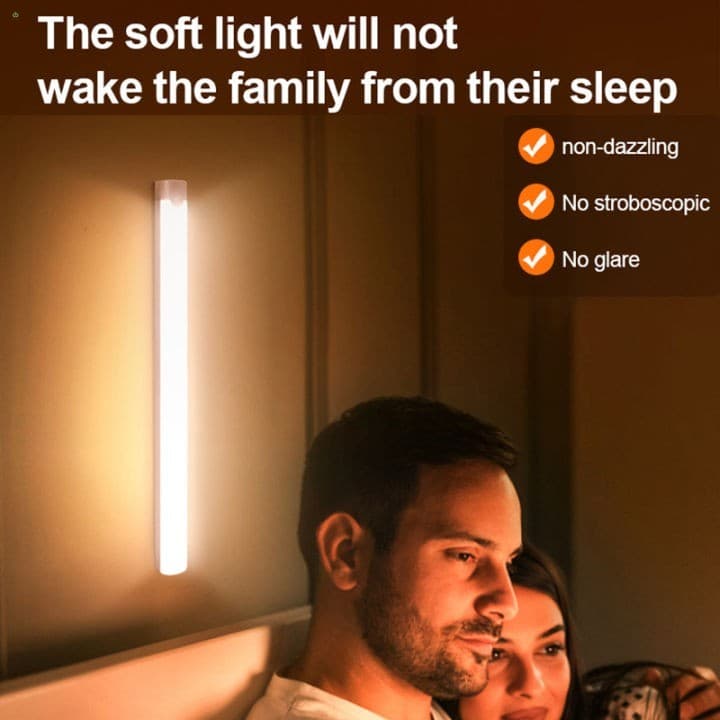 Luz Noturna Recarregável Com Sensor De Movimento LED-Lâmpada De Escada Para Quarto De Cozinha E Armário
