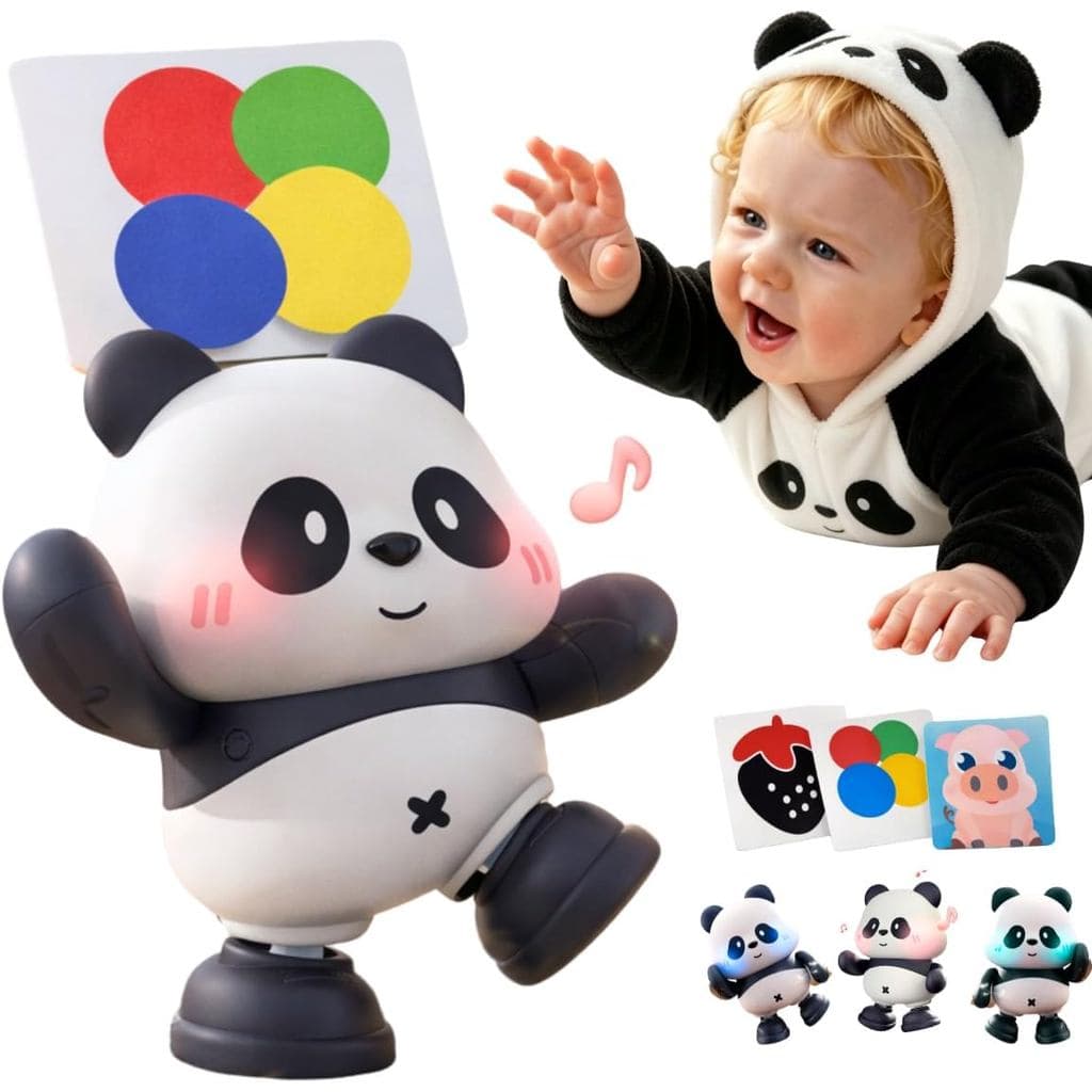 Brinquedo Musical de Alto Contraste Panda Dançarino Cuddobaby |   Tempo de atividade independente para o bebê (0-6 meses