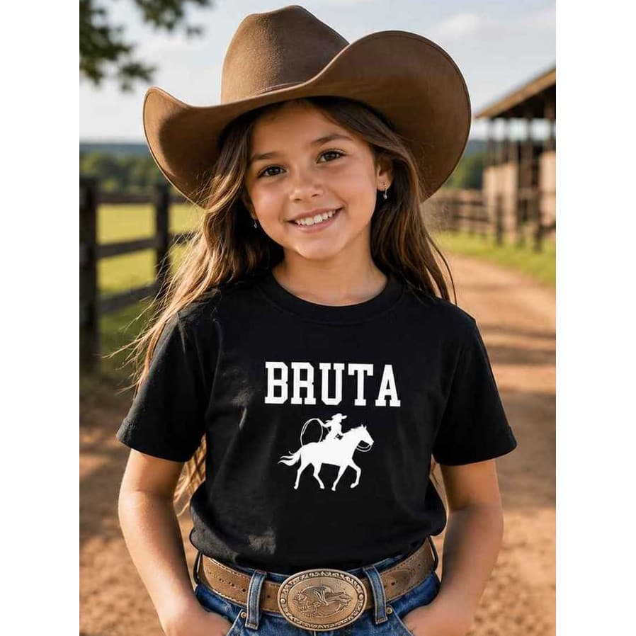 Camiseta Infantil Menina Algodão Boiadeira Bruta Rodeio Cowgirl Country