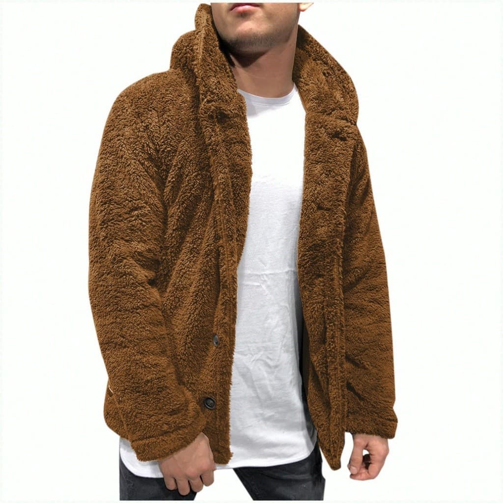 [Quente e Confortável] Jaqueta de Capuz/Botões/Moda Masculina/Outono-Inverno/Estilo Casual