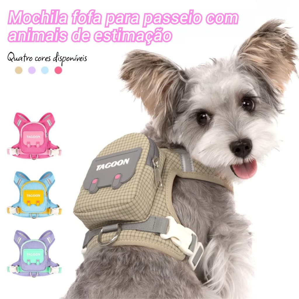 Colete Refletivo Anti-Fuga para Cães, Respirável, com Bolsa de Armazenamento, para Cães Pequenos e Médios, Kit para Pass