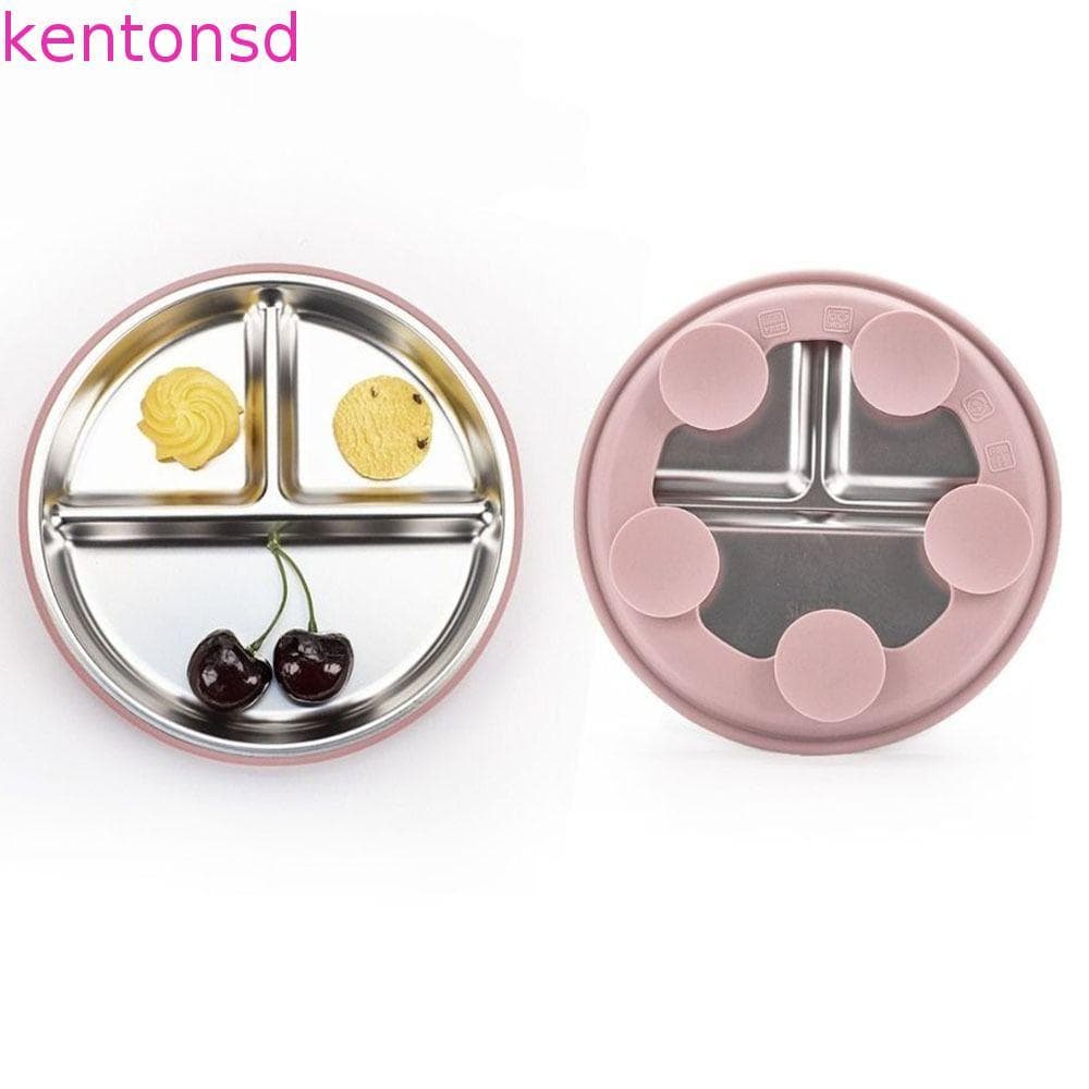 Pratos Infantis KENTONSD Com 3 Grades , Prato De Jantar Ventosa Para Bebê Design Dividido Antiderrapante , Anti-Queda