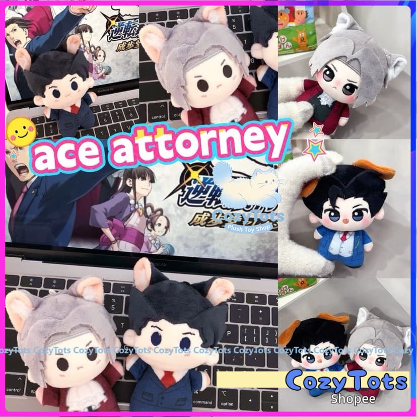 Boneco de Pelúcia Anime Ace Attorney de 10cm, Naruhodo Ryuichi, Phoenix Wright, Mitsurugi Reiji, Miles Edgeworth, Ót UT2