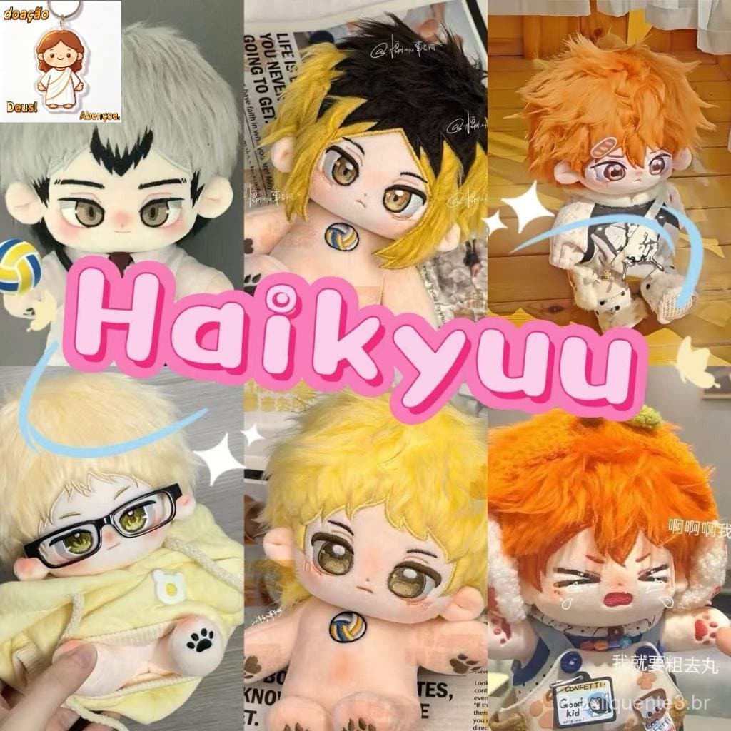 Haikyuu!! Hinata Shoyo Kageyama Tobio Tsukishima Kei Plushie De Pelúcia Boneca de Algodão Recheada Anime 20cm Brinquedos