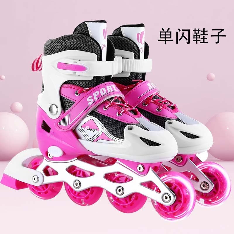 Crianças patins Flash patins grandes crianças patins patins ajustáveis das mulheres dos homens 2