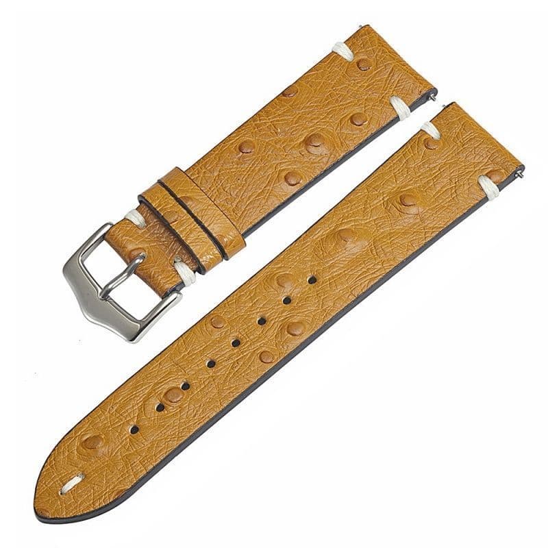 [Alça] Vintage Couro Premium Soft Avestruz Padrão Pulseira de relógio de couro genuíno adequada para pulseira de relógio