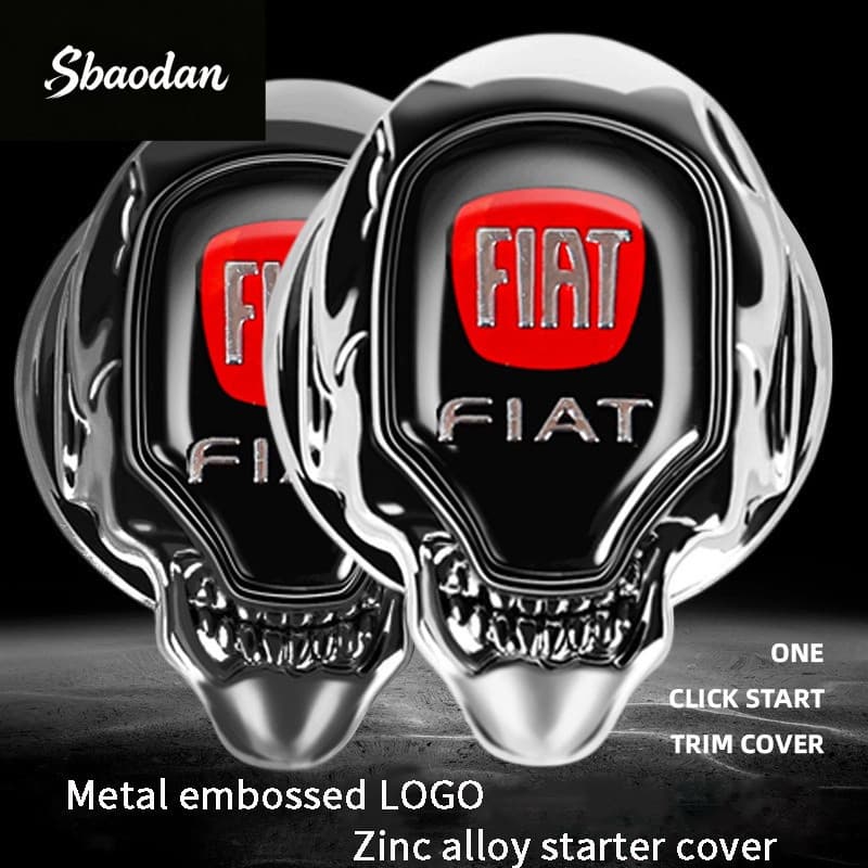 Capa Protetora Decorativa de Liga de Zinco para Botão de Partida do Motor para Fiat Palio Argo Stilo Strada Mobi Uno Tor