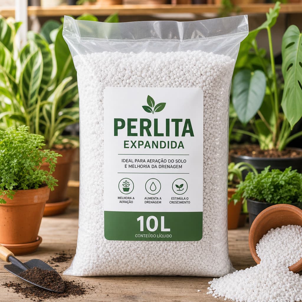 Condicionador de Solo Perlita Expandida 10 Litros – Substrato Plantas Orquídeas Cactos Hortas