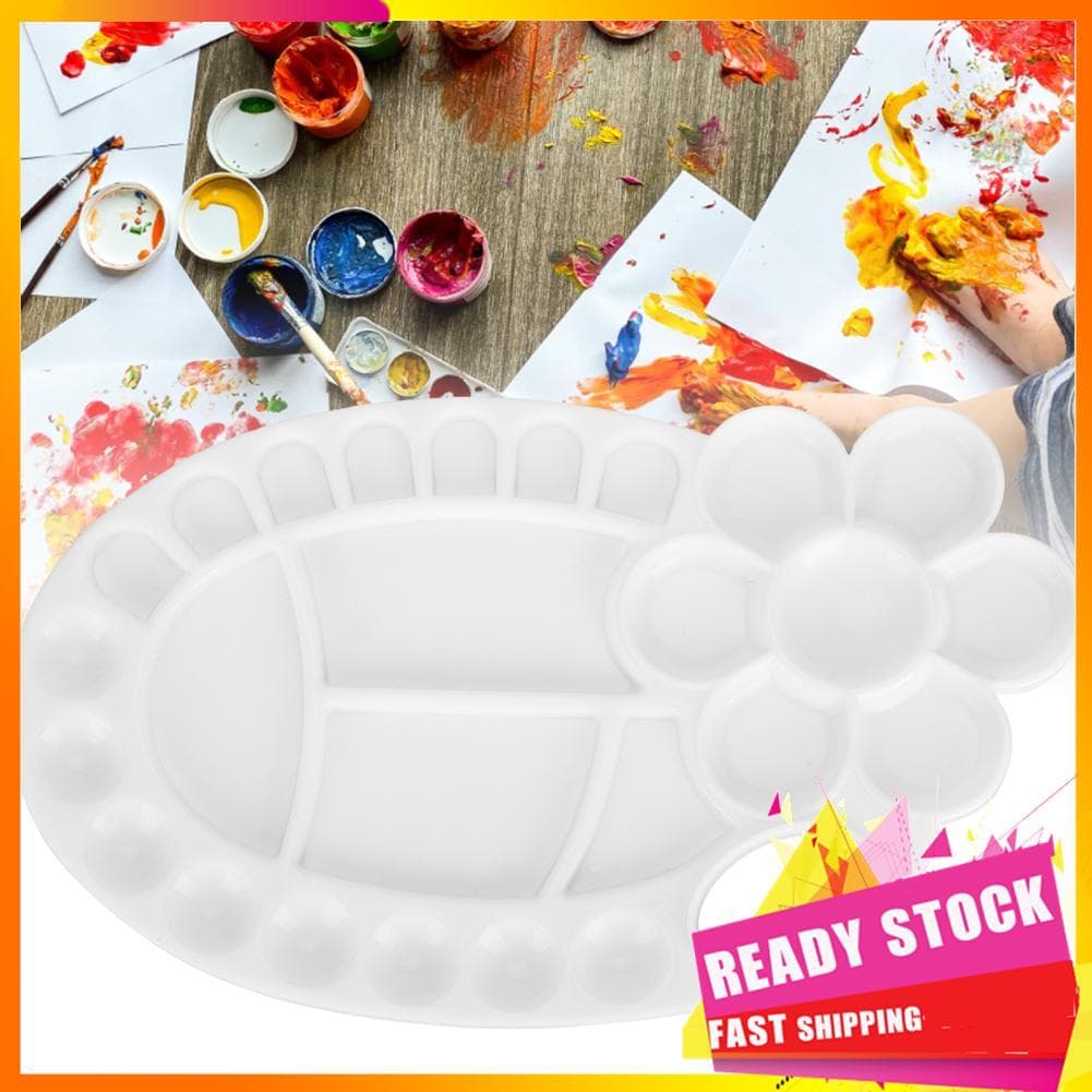 Gfgfgfgg Paletas de bandeja de pintura plástica irregular Semme para aquarela DIY artesanato crianças e artistas leve