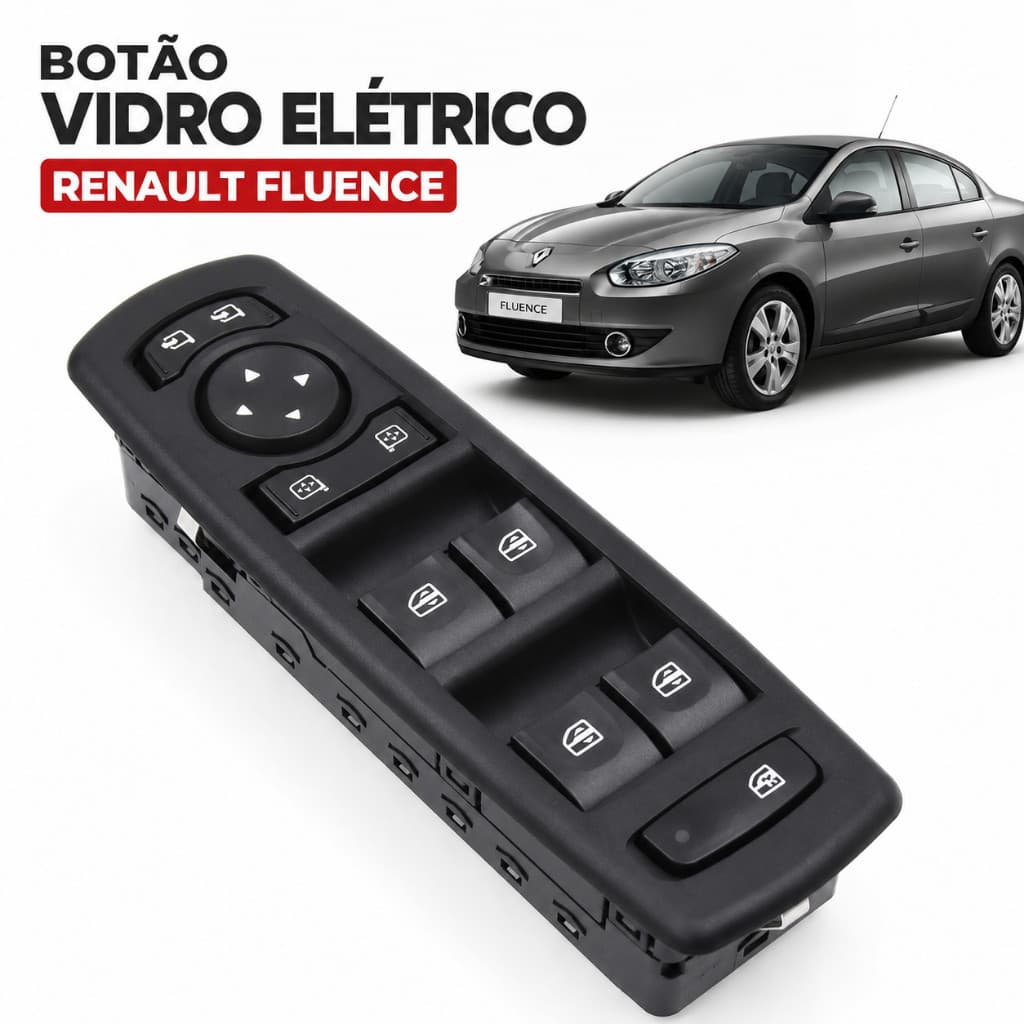 Botão Interruptor Vidro Elétrico Renault Fluence 2013 2014 Motorista Comando Retrovisor 254000015R