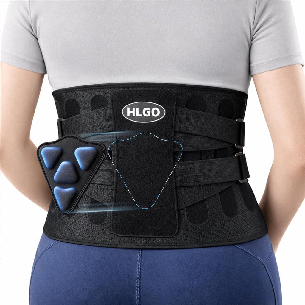 Cinta Lombar e Corretora de Postura HLGO, Ergonômica e Ajustável, com Fecho de Gancho Estendido de 4CM e Malha Respiráve