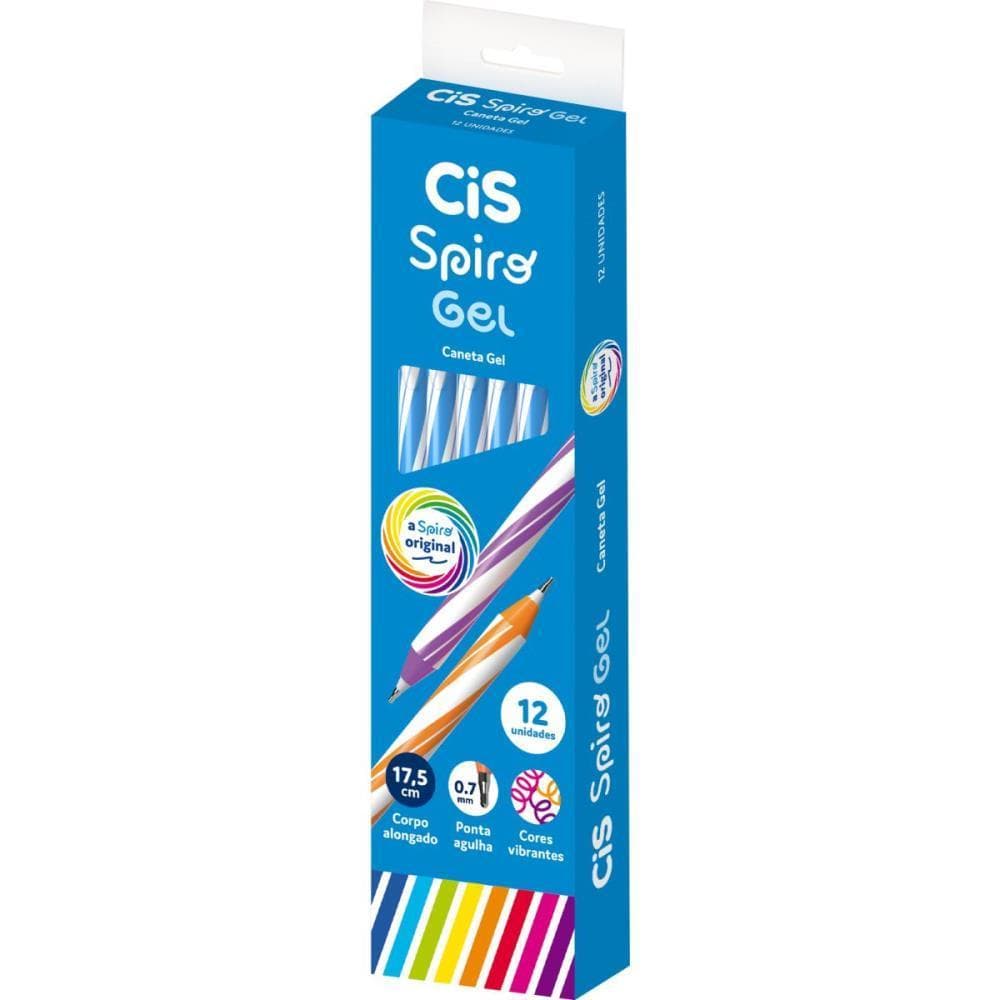 Caneta GEL CIS Spiro 0,7MM Azul CX.C/12