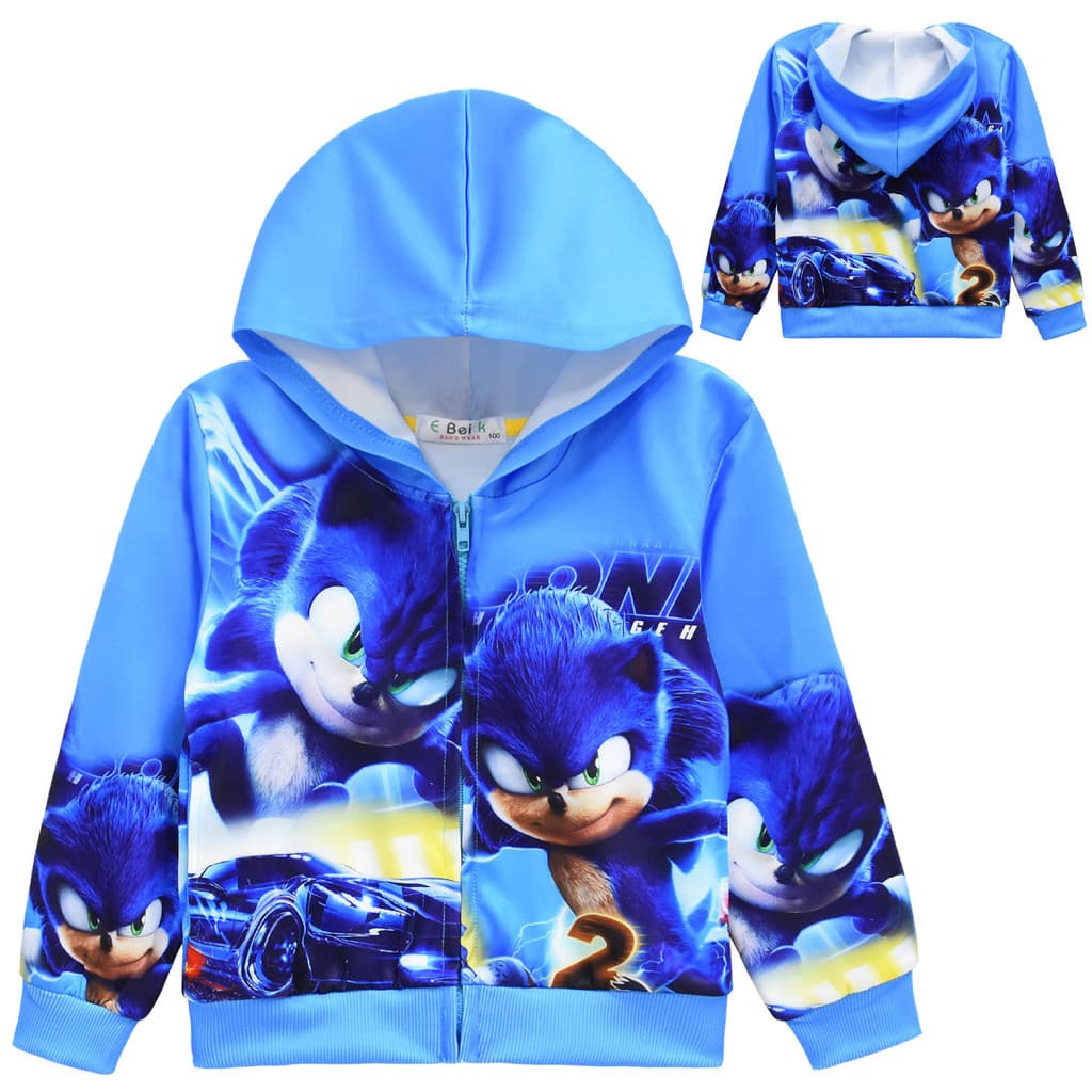 Jaqueta Sonic-Hedgehog Sonyc com capuz e zíper 36008