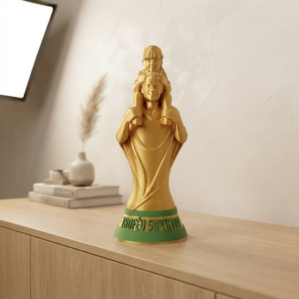 Troféu Super Pai Menina 23 cm