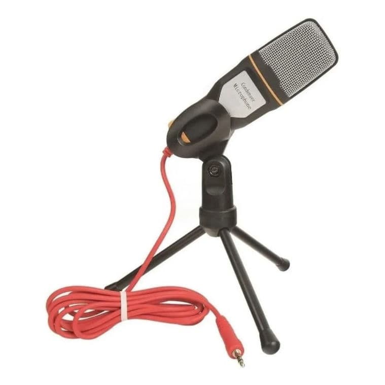 Microfone Condensador c/ Tripé p/ Gravação Profissional, Podcast, Videochamadas