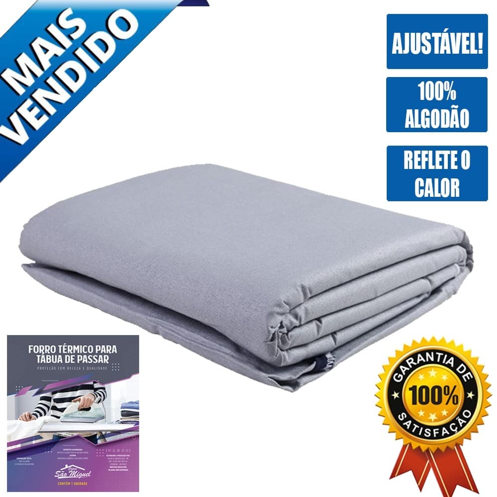 Capa Forro para Tábua de Passar Roupa Aluminada com Espuma Reforçada Resistente ao Calor