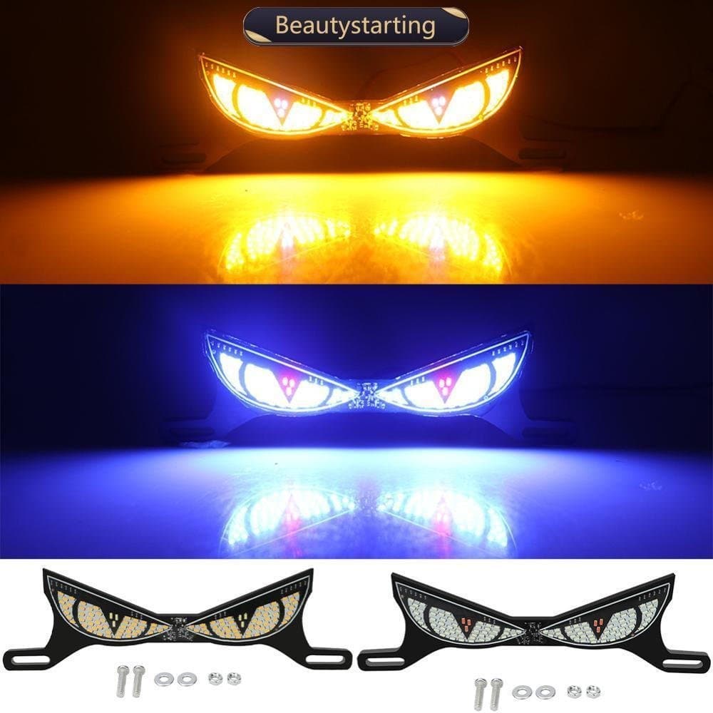 Luz LED Universal para Placa de Motocicleta 12V, Luz de Condução com Olhos de Anjo e Olhos de Demônio