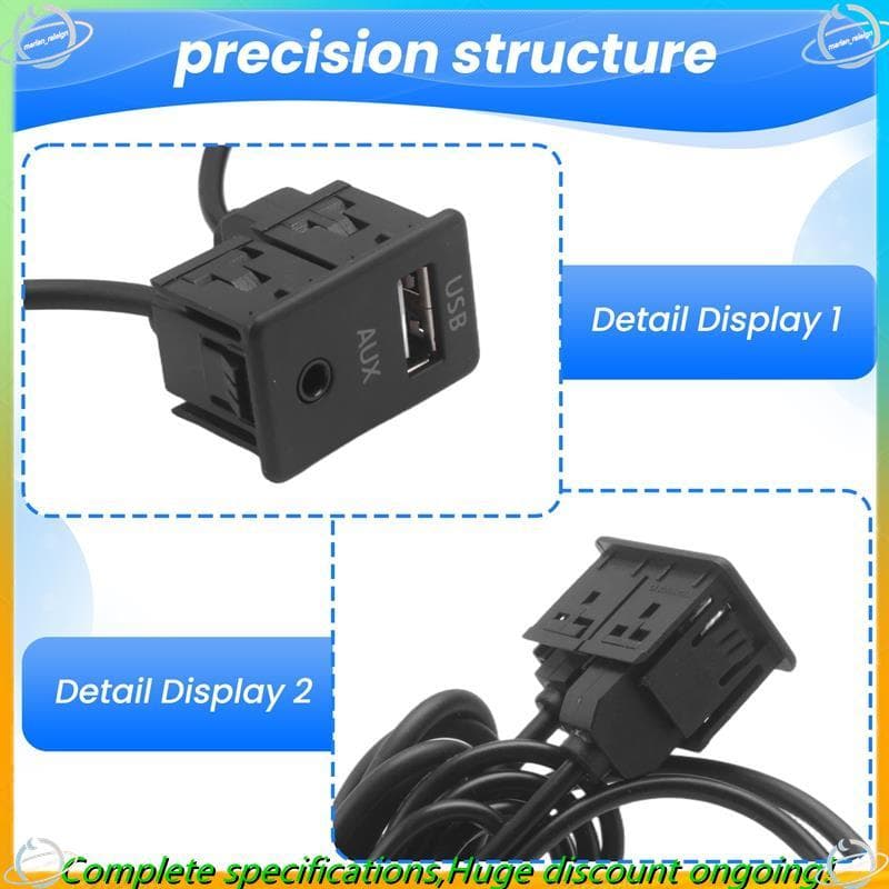 Conjunto De Fiação De Cabo Adaptador De Porta USB AUX De Extensão De Rádio Para